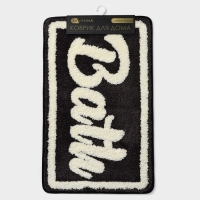 Коврик для ванной и туалета SAVANNA «Bath», 50×80 см, цвет чёрный Коврик для ванной и туалета SAVANNA «Bath», 50×80 см, цвет чёрный