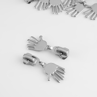 Бегунок автоматический для металлической молнии, №5, декоративный &laquo;Ладонь&raquo;, 10 шт, цвет никель