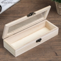 Шкатулка дерево под роспись со стеклом 3,8х19,7х7 см Шкатулка дерево под роспись со стеклом 3,8х19,7х7 см