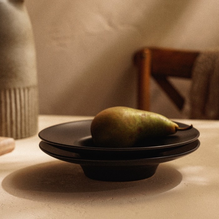 Набор тарелок для пасты SL Home &laquo;Дарк&raquo;, 160 мл, d=21 см, цвет чёрный