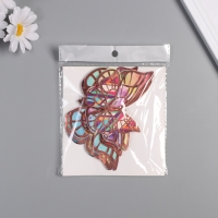 Наклейка бумага, пластик "Бабочки, цветные пятна" розовые набор 12 шт 12 см, 10 см 8 см