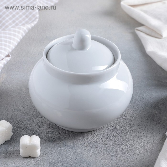 Сахарница &laquo;Рубин&raquo;, 500 мл, с крышкой, цвет белый