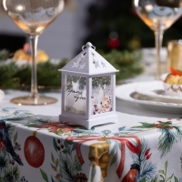 Светодиодная фигура &laquo;Белый фонарь с лисой&raquo; 6.3 &times; 12 &times; 6.3 см, пластик, батарейки AG13х3 (в комплекте), свечение тёплое белое