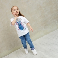 Футболка детская "Эльза", Холодное сердце, рост 122-128, белый