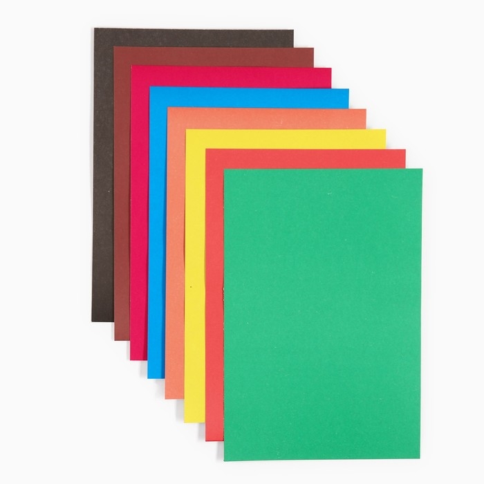 Картон цветной, А4, 8 листов, 8 цветов, немелованный, односторонний, в папке, 220 г/м&sup2;, Минни Маус