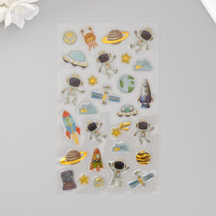 Наклейка пластик "Космос нас ждёт" 20х9 см