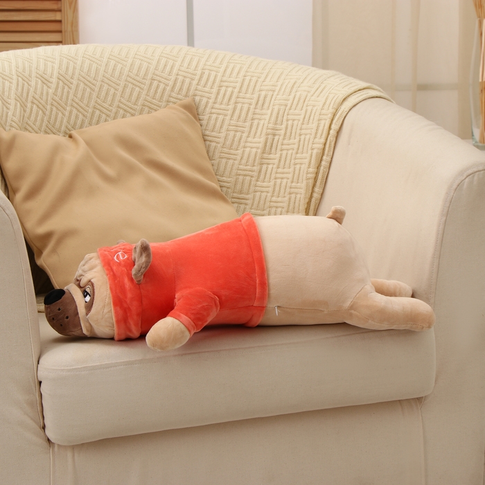 Мягкая игрушка &laquo;Мопс в футболке&raquo;, 50 см, цвет красный