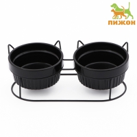 Миски керамические на подставке 2 х 250 мл Миски керамические на подставке 2 х 250 мл