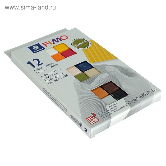 Набор пластика - полимерная глина, Soft Набор пластика - полимерная глина, Soft "Натуральные цвета", 12 цветов по 25 г