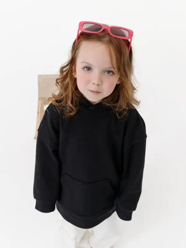 Худи детское оверсайз Houdini, черное, 6 лет