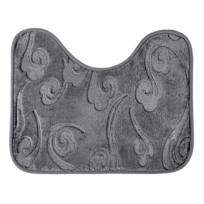 Коврики для ванной и туалета Доляна «Грация», 2 шт: 40×50 см, 50×80 см, цвет серый Коврики для ванной и туалета Доляна «Грация», 2 шт: 40×50 см, 50×80 см, цвет серый