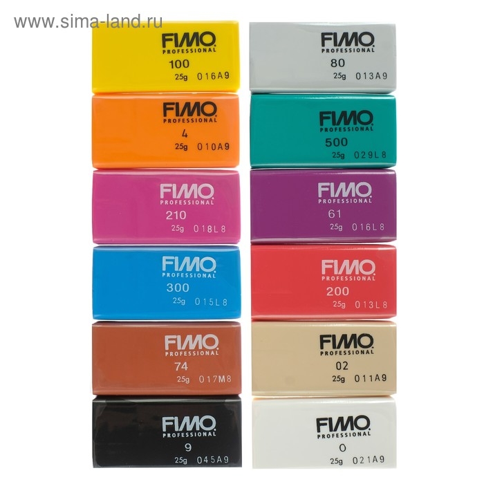 Набор пластика - полимерная глина, Professional, 12 цветов по 25 г