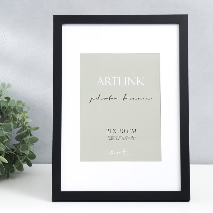 Фоторамка МДФ Фоторамка МДФ "Ellis" 21x30 см, с паспарту, чёрный