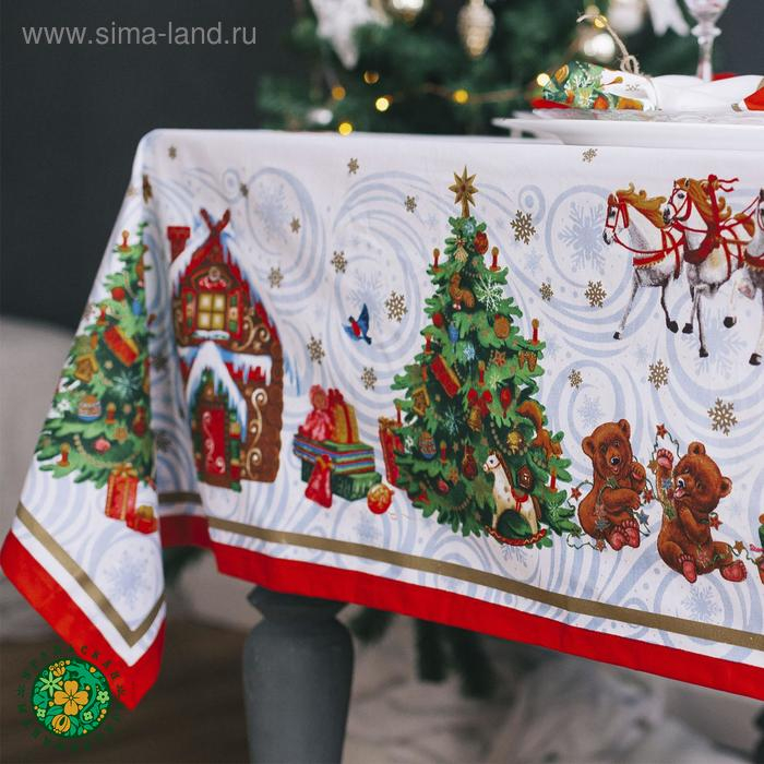 Скатерть новогодняя Этель "Новогодняя сказка" 150х220см +/-3см с ГМВО, хл100%