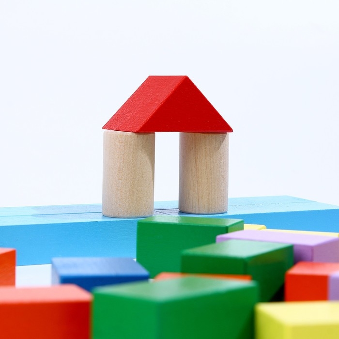 Конструктор деревянный &laquo;Строительный набор. Радужный&raquo;