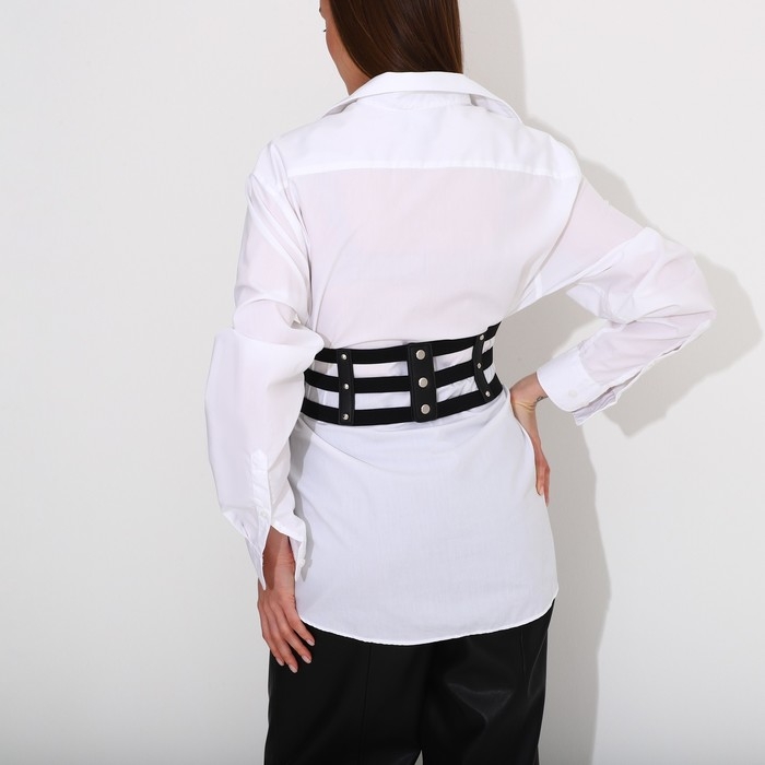 Корсет на пряжках, высота 10 см, цвет чёрный Корсет на пряжках, высота 10 см, цвет чёрный