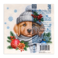 Новогодние салфетки бумажные Home Collection «Добрый песик», 3 слоя, 33х33 см, 20 шт Новогодние салфетки бумажные Home Collection «Добрый песик», 3 слоя, 33х33 см, 20 шт