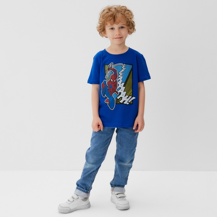 Футболка детская "Spidey" Человек-Паук, рост 110-116, синий