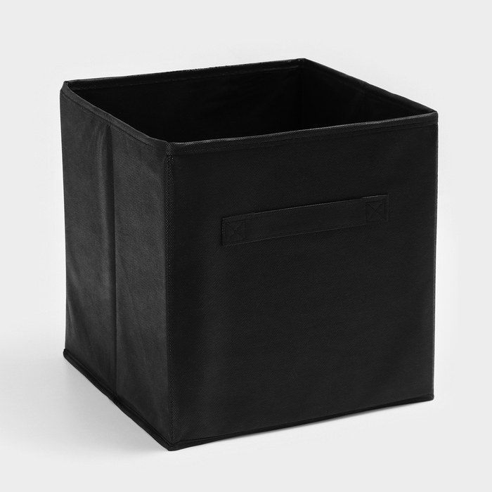 Короб для хранения, 28&times;28&times;28 см, набор 3 шт, цвет чёрный