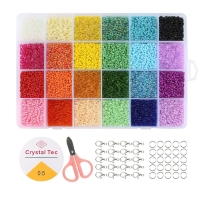 Набор для создания украшений, набор 24 цвета, 1 шт. — 2 мм, леска, ножницы, фурнитура Набор для создания украшений, набор 24 цвета, 1 шт. — 2 мм, леска, ножницы, фурнитура