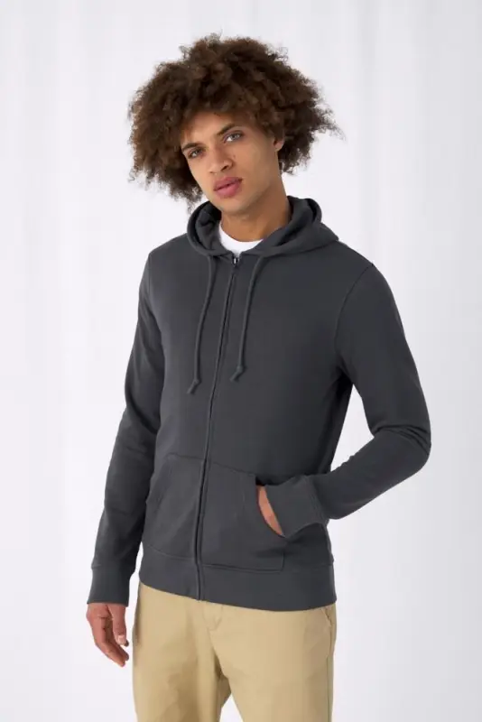 Толстовка на молнии с капюшоном унисекс BNC Inspire (Organic), розовая, размер XS