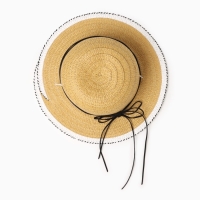 Шляпа для девочки MINAKU "Куколка", размер 50, цвет бежевый Шляпа для девочки MINAKU "Куколка", размер 50, цвет бежевый