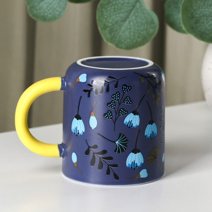 Кружка керамическая с ложкой &laquo;Гербарий&raquo;, 350 мл