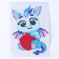 Вышивка крестиком на новый год &laquo;Дракоша с шариком&raquo;, 14 х 10 см, новогодний набор для творчества