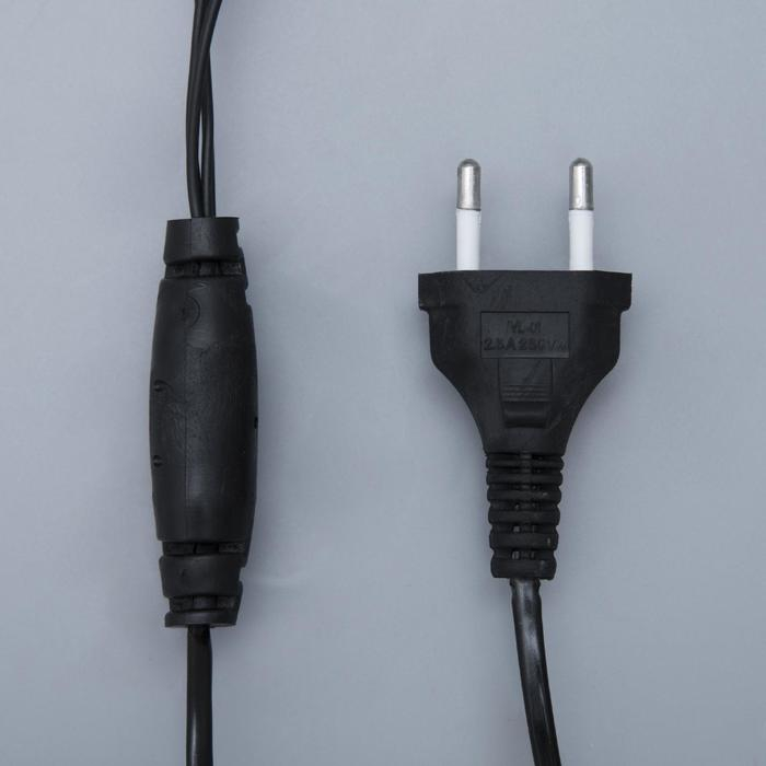 Гирлянда &laquo;Бахрома&raquo; 4 &times; 0.6 м, IP44, тёмная нить, 180 LED, свечение белое, мерцание белым, 220 В