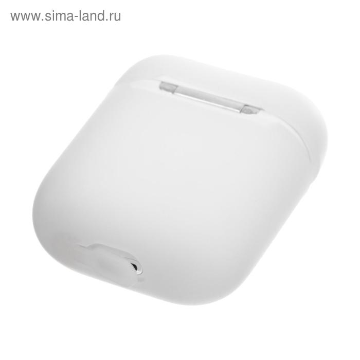 Чехол Luazon для футляра AirPods 1/2, мат. верха: силикон, 56х24х47 мм, люминесцентный белый Чехол Luazon для футляра AirPods 1/2, мат. верха: силикон, 56х24х47 мм, люминесцентный белый