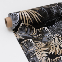 Клеёнка на стол «Тропики», на тканевой основе, рулон 20 метров, ширина 137 см, толщина 0,25 мм, цвет чёрный Клеёнка на стол «Тропики», на тканевой основе, рулон 20 метров, ширина 137 см, толщина 0,25 мм, цвет чёрный