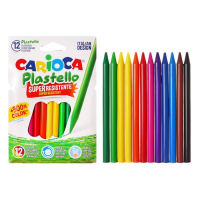 Мелки пластиковые 12 цветов, Carioca "Plastello", яркие цвета, экономичный расход, не пачкаются, круглые, в конверте Мелки пластиковые 12 цветов, Carioca "Plastello", яркие цвета, экономичный расход, не пачкаются, круглые, в конверте