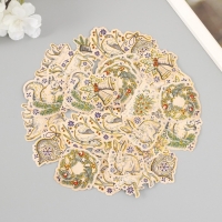 Наклейки для творчества "Новый год. Винтаж" тиснение золото набор 48 шт 9х7х0,8 см Наклейки для творчества "Новый год. Винтаж" тиснение золото набор 48 шт 9х7х0,8 см