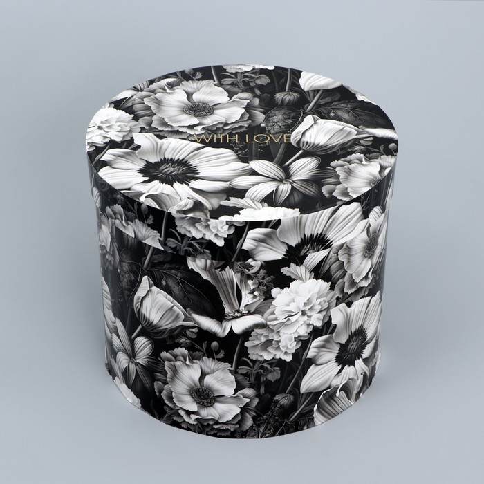 Набор шляпных коробок для цветов 4 в 1, упаковка подарочная, &laquo;Чёрно-белый&raquo;, 14 х 13 см - 20 х 17.5 см
