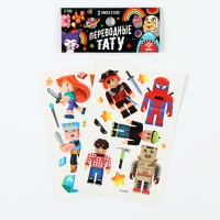 Переводные тату &laquo;Пиксельный мир&raquo;, 2 листа