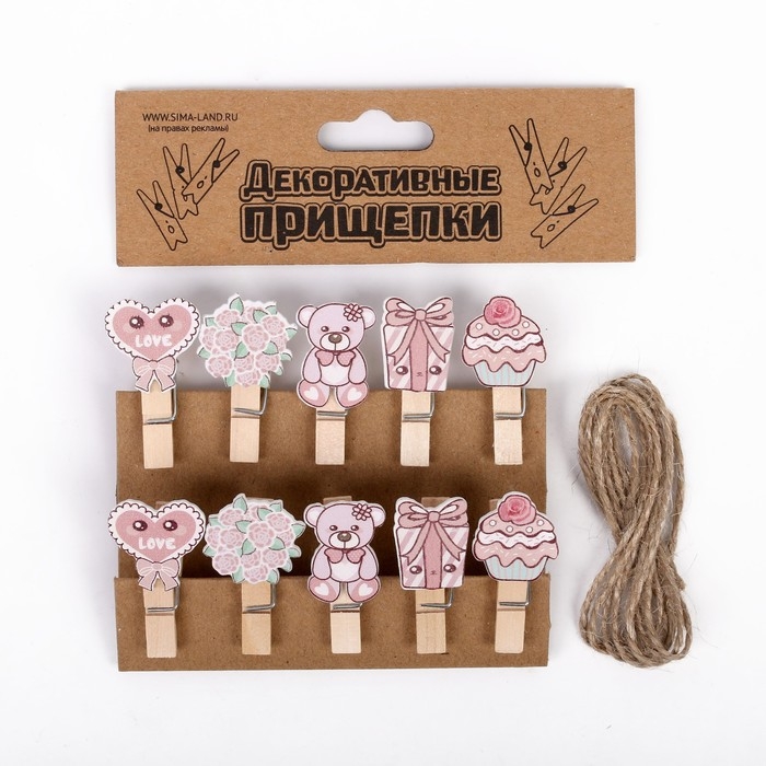 Набор декоративных прищепок Набор декоративных прищепок "Набор принцессы" набор 10 шт.
