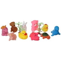 Набор резиновых игрушек для ванны «На острове», с пищалкой, 10 шт, Крошка Я Набор резиновых игрушек для ванны «На острове», с пищалкой, 10 шт, Крошка Я