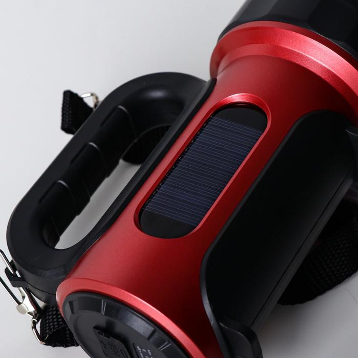 Фонарь светодиодный аккумуляторный ручной, 10 Вт+5Вт, 1200 мАч, солнечная батарея, 7 режимов Фонарь светодиодный аккумуляторный ручной, 10 Вт+5Вт, 1200 мАч, солнечная батарея, 7 режимов