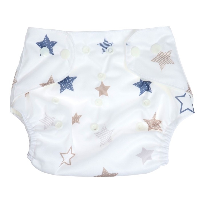 Многоразовый подгузник &laquo;Звезды&raquo;, 3-15 кг, цвет белый, Крошка Я