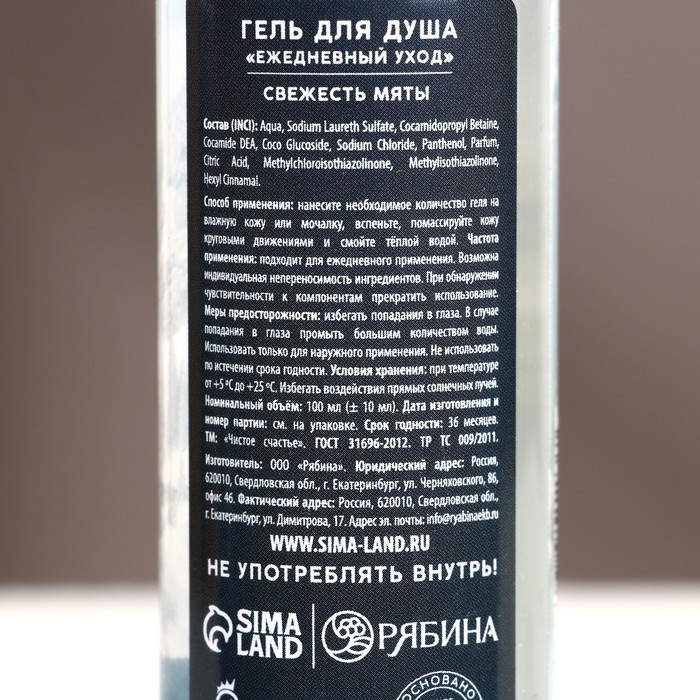 Гель для душа &laquo;Сильному духом&raquo;, 100 мл, аромат свежей мяты, Новый Год