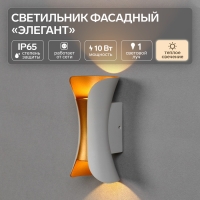 Светильник фасадный &laquo;Элегант&raquo;, FSD-035, 10 Вт, 3000К, 1 луч, IP65, 220В, пласт., бело-золот.   10084