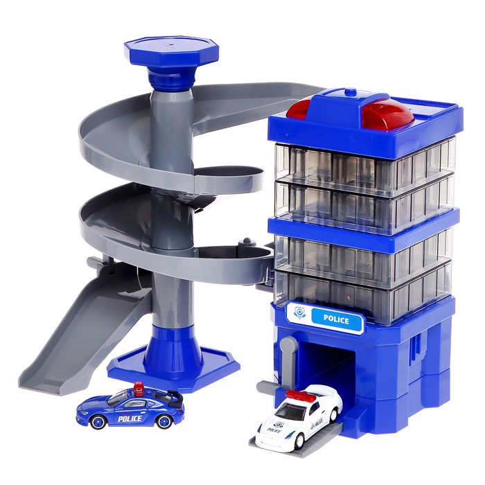 Парковка &laquo;Полицейский участок&raquo;, с 2 машинками, свет и звук