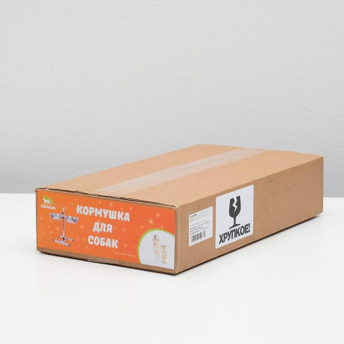 Подставка с мисками, 2 х 1 л, высота 40 см, разборная с верхним фиксатором, хром Подставка с мисками, 2 х 1 л, высота 40 см, разборная с верхним фиксатором, хром