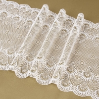 Кружевная эластичная ткань, 190 мм &times; 2,7 &plusmn; 0,5 м, цвет белый