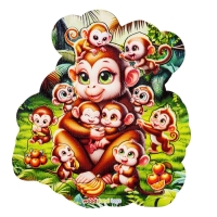 Пазл вкладыш &laquo;Обезьянка с малышами&raquo;, 14 деталей