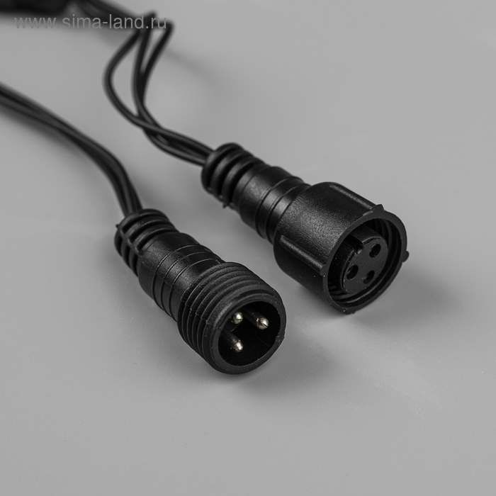 Гирлянда &laquo;Бахрома&raquo; 3 &times; 0.6 м, IP44, УМС, тёмная нить, 160 SMD-LED, свечение тёплое белое, 220 В