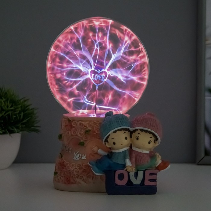 Плазменный шар Плазменный шар "Взаимная любовь" цветной 13х11х19 см RISALUX