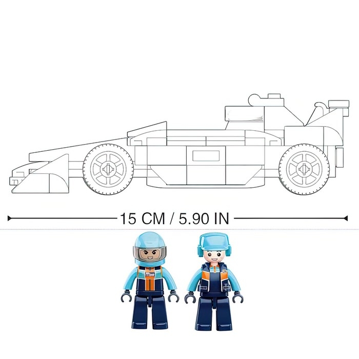 Конструктор гоночная машина &laquo;Болид&raquo; Sluban Автогонки, 210 деталей, 6+