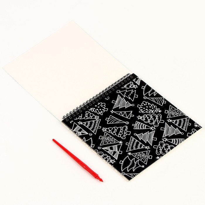 Блокнот гравюра - раскраска на новый год &laquo;Эстетика Нового года&raquo;, 19 х 19см
