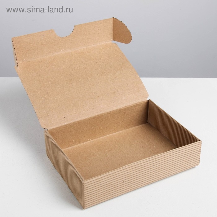 Коробка подарочная складная рифлёная, упаковка, Present, 21 х 15 х 5 см